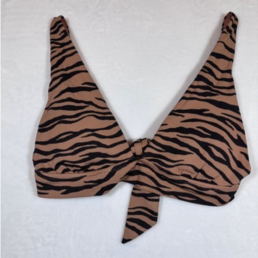 NWT Aerie Tiger Stripe Bikini Top w/ Tie-Back & Adjustable Straps Size Medium